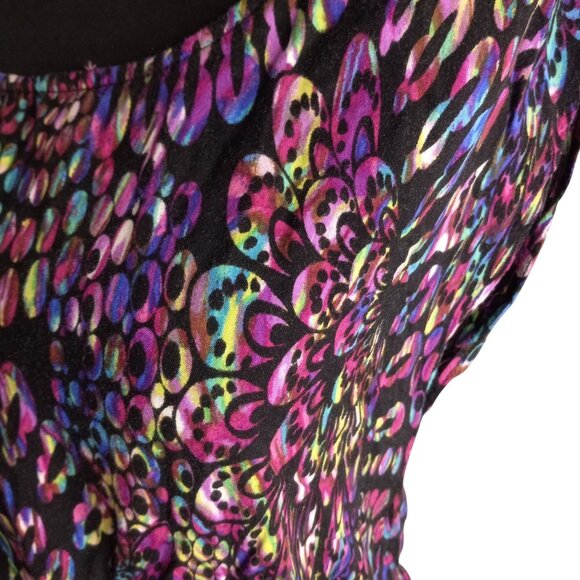 Delias Size M Dress Womens Mini Multicolor Rayon Sleeveless Tunic Pockets - Picture 5 of 9